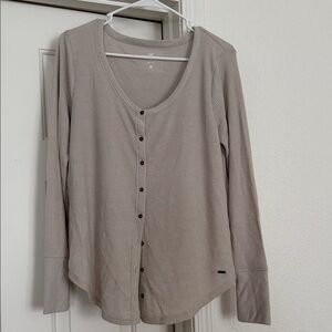 Hollister Taupe Button-Down Shirt